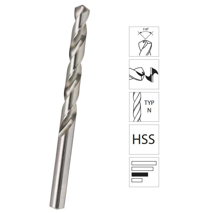 SCHILL: 521 Foret HSS taillé meulé queue conique 8 mm